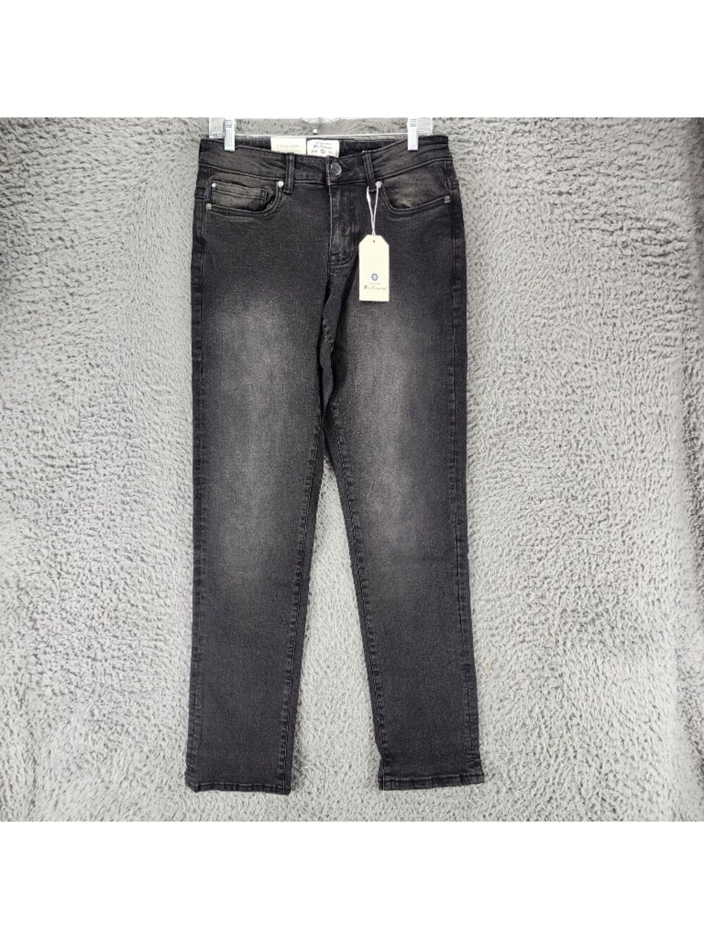Ben Sherman Jeans Mens 28x34 Black Stretch Mid Rise Straight Fit *NWT*